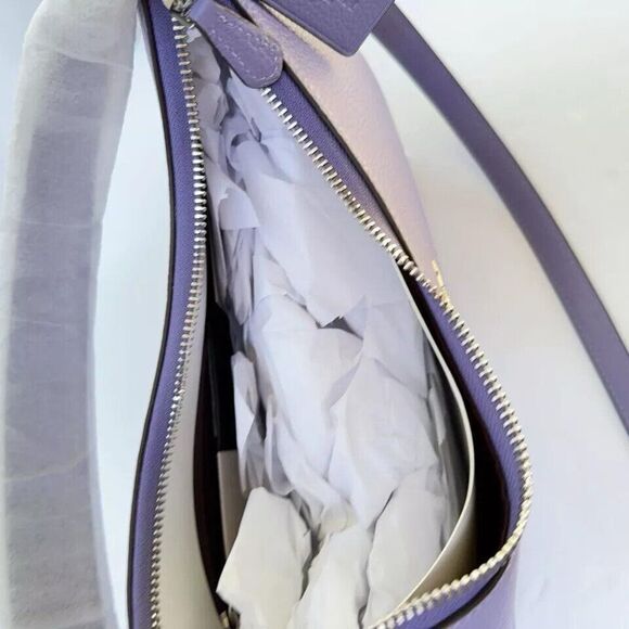 Coach Penelope Shoulder Smooth Leather Handbag Light Violet Nwt - Picture 6 of 10